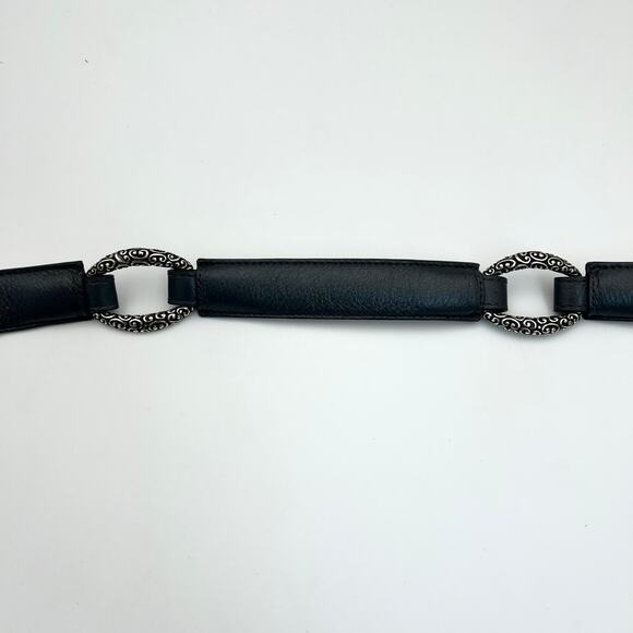 Brighton Gray Leather Belt Womens 38 Oval Ring Hook Closure Classic Style Silver main image 5